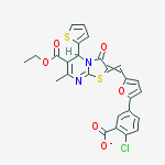 2-chloro-5-(5-{[6-(ethoxycarbonyl)-7-methyl-3-oxo-5-thiophen-2-yl-5H-[1,3]thiazolo[3,2-a]pyrimidin-2(3H)-ylidene]methyl}furan-2-yl)benzoate
