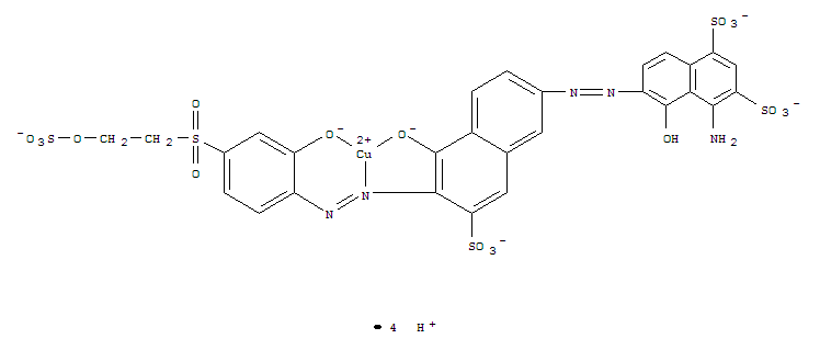 copper(2+) 6-[2-(8-amino-1-oxo-5,7-disulfonaphthalen-2(1H)-ylidene)hydrazino]-2-[(E)-(2-oxido-4-{[2-(sulfooxy)ethyl]sulfonyl}phenyl)diazenyl]-3-sulfonaphthalen-1-olate