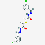 N-[(3-CHLOROPHENYL)METHYLIDENEAMINO]-2-[1-[[(3-CHLOROPHENYL)METHYLIDENEAMINO]CARBAMOYL]ETHYLSULFANYL]PROPANAMIDE