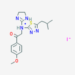 4,5-dihydro-1H-imidazol-2-yl-[2-(4-methoxyphenyl)-2-oxoethyl]-[5-(2-methylpropyl)-1,3,4-thiadiazol-2-yl]azanium iodide