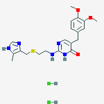 5-[(3,4-dimethoxyphenyl)methyl]-2-[2-[(5-methyl-1h-imidazol-4-yl)methylsulfanyl]ethylamino]-1h-pyrimidin-6-one;dihydrochloride