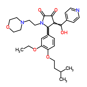 5-[3-ethoxy-4-(3-methylbutoxy)phenyl]-4-[hydroxy(pyridin-4-yl)methylidene]-1-(2-morpholin-4-ylethyl)pyrrolidine-2,3-dione