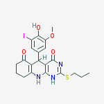 5-(4-hydroxy-3-iodo-5-methoxyphenyl)-2-(propylsulfanyl)-5,8,9,10-tetrahydropyrimido[4,5-b]quinoline-4,6(1H,7H)-dione