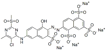6-[[6-[[5-Chloro-6-methyl-2-(methylsulfonyl)-4-pyrimidinyl]amino]-1-hydroxy-3-sulfo-2-naphthalenyl]azo]-1,3,5-naphthalenetrisulfonic acid tetrasodium salt