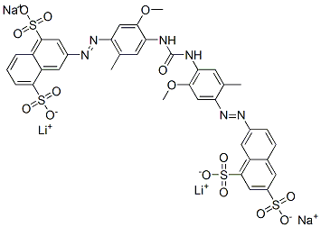 lithium sodium 7-[[4-[[[[4-[(4,8-disulpho-2-naphthyl)azo]-2-methoxy-5-methylphenyl]amino]carbonyl]amino]-5-methoxy-o-tolyl]azo]naphthalene-1,3-disulphonate