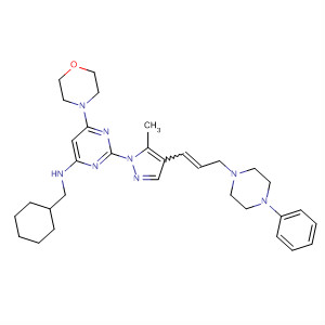 4-Pyrimidinamine,N-(cyclohexylmethyl)-2-[5-methyl-4-[3-(4-phenyl-1-piperazinyl)-1-propenyl]-1H-pyrazol-1-yl]-6-(4-morpholinyl)-
