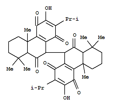 [9,9'-Biphenanthrene]-5,5',8,8',10,10'(2H,2'H)-hexone,1,1',3,3',4,4',4a,4'a,9,9',10a,10'a-dodecahydro-6,6'-dihydroxy-1,1,1',1',4a,4'a-hexamethyl-7,7'-bis(1-methylethyl)-,[4aS-[4aa,9b(4'aR*,9'R*,10'aR*),10ab]]-