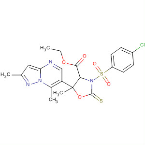 4-Oxazolidinecarboxylic acid,3-[(4-chlorophenyl)sulfonyl]-5-(2,7-dimethylpyrazolo[1,5-a]pyrimidin-6-yl)-5-methyl-2-thioxo-, ethyl ester