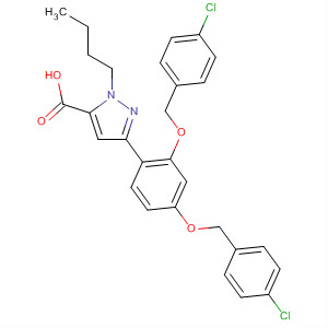 1H-Pyrazole-5-carboxylic acid,3-[2,4-bis[(4-chlorophenyl)methoxy]phenyl]-1-butyl-