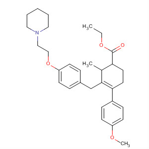 3-Cyclohexene-1-carboxylic acid,4-(4-methoxyphenyl)-2-methyl-3-[[4-[2-(1-piperidinyl)ethoxy]phenyl]methyl]-, ethyl ester