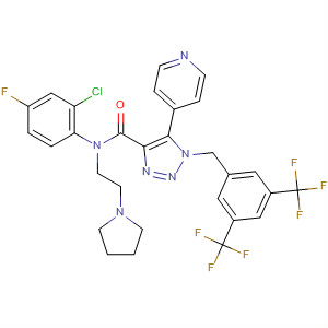 1H-1,2,3-Triazole-4-carboxamide,1-[[3,5-bis(trifluoromethyl)phenyl]methyl]-N-(2-chloro-4-fluorophenyl)-5-(4-pyridinyl)-N-[2-(1-pyrrolidinyl)ethyl]-