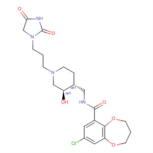 2H-1,5-Benzodioxepin-6-carboxamide,8-chloro-N-[[(3R,4R)-1-[3-(2,4-dioxo-1-imidazolidinyl)propyl]-3-hydroxy-4-piperidinyl]methyl]-3,4-dihydro-, rel-