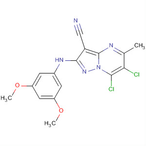 Pyrazolo[1,5-a]pyrimidine-3-carbonitrile,6,7-dichloro-2-[(3,5-dimethoxyphenyl)amino]-5-methyl-