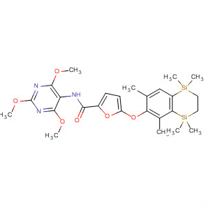 2-Furancarboxamide,5-[(1,2,3,4-tetrahydro-1,1,4,4,5,7-hexamethyl-1,4-disilanaphthalen-6-yl)oxy]-N-(2,4,6-trimethoxy-5-pyrimidinyl)-