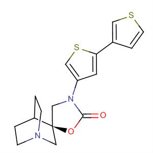 Spiro[1-azabicyclo[2.2.2]octane-3,5'-oxazolidin]-2'-one,3'-[2,3'-bithiophen]-4-yl-, (3R)-