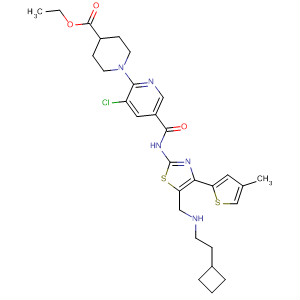 4-Piperidinecarboxylic acid,1-[3-chloro-5-[[[5-[[(cyclobutylmethyl)methylamino]methyl]-4-(4-methyl-2-thienyl)-2-thiazolyl]amino]carbonyl]-2-pyridinyl]-, ethyl ester