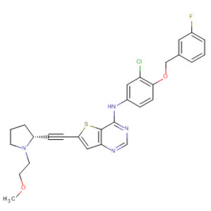 Thieno[3,2-d]pyrimidin-4-amine,N-[3-chloro-4-[(3-fluorophenyl)methoxy]phenyl]-6-[[(2R)-1-(2-methoxyethyl)-2-pyrrolidinyl]ethynyl]-