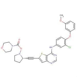 4-Morpholinecarboxylic acid,(3R,5S)-5-[[4-[[3-chloro-4-(3-methoxyphenoxy)phenyl]amino]thieno[3,2-d]pyrimidin-6-yl]ethynyl]-3-pyrrolidinyl ester