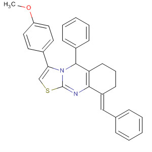 5H-Thiazolo[2,3-b]quinazoline,6,7,8,9-tetrahydro-3-(4-methoxyphenyl)-5-phenyl-9-(phenylmethylene)-,(9E)-