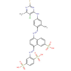 1,4-Benzenedisulfonic acid,2-[[4-[[4-[(5-chloro-2-fluoro-6-methyl-4-pyrimidinyl)amino]-2-methylphenyl]azo]-7-sulfo-1-naphthalenyl]azo]-