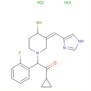 Ethanone,1-cyclopropyl-2-(2-fluorophenyl)-2-[(3E)-3-(1H-imidazol-4-ylmethylene)-4-mercapto-1-piperidinyl]-, dihydrochloride
