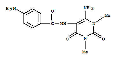Benzamide,  4-amino-N-(6-amino-1,2,3,4-tetrahydro-1,3-dimethyl-2,4-dioxo-5-pyrimidinyl)-