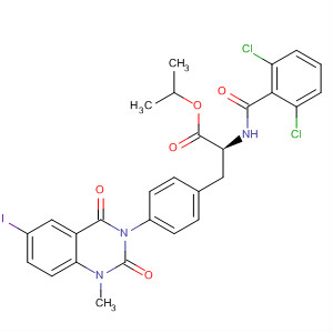 L-Phenylalanine,N-(2,6-dichlorobenzoyl)-4-(1,4-dihydro-6-iodo-1-methyl-2,4-dioxo-3(2H)-quinazolinyl)-, 1-methylethyl ester