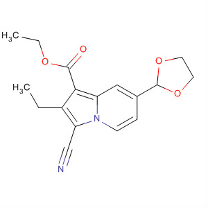 1-Indolizinecarboxylic acid, 3-cyano-7-(1,3-dioxolan-2-yl)-2-ethyl-, ethylester