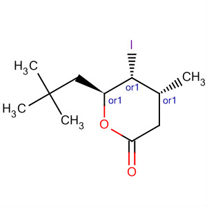 2H-Pyran-2-one, 6-(2,2-dimethylpropyl)tetrahydro-5-iodo-4-methyl-,(4R,5R,6S)-rel-