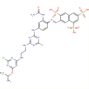 1,3,6-Naphthalenetrisulfonic acid,7-[[2-[(aminocarbonyl)amino]-4-[[4-[[2-[[4-chloro-6-(1-methylethoxy)-1,3,5-triazin-2-yl]amino]ethyl]amino]-6-fluoro-1,3,5-triazin-2-yl]amino]phenyl]azo]-