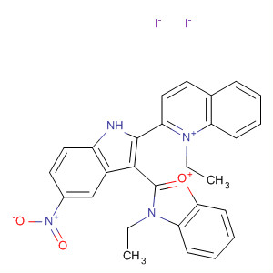 Quinolinium,1-ethyl-2-[3-(3-ethylbenzoxazolium-2-yl)-5-nitro-1H-indol-2-yl]-, diiodide