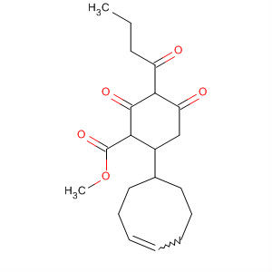 Cyclohexanecarboxylic acid,6-(4-cycloocten-1-yl)-2,4-dioxo-3-(1-oxobutyl)-, methyl ester