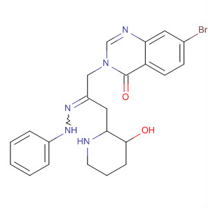 4(3H)-Quinazolinone,7-bromo-3-[3-(3-hydroxy-2-piperidinyl)-2-(phenylhydrazono)propyl]-