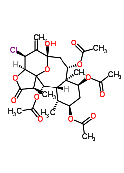 (1R,3aR,4S,6S,8S,8aR,9S,11R,12R,12aS,13S)-4-chloro-6-hydroxy-1,8a,12-trimethyl-5-methylidene-2-oxotetradecahydro-3aH-6,13a-epoxybenzo[4,5]cyclodeca[1,2-b]furan-8,9,11,13-tetrayl tetraacetate