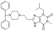 8-[2-(4-benzhydrylpiperazin-1-yl)ethyl]-1-methyl-3-(2-methylpropyl)-7H-purine-2,6-dione