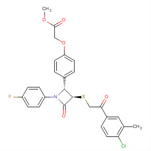 Acetic acid,2-[4-[(2R,3R)-3-[[2-(4-chloro-3-methylphenyl)-2-oxoethyl]thio]-1-(4-fluorophenyl)-4-oxo-2-azetidinyl]phenoxy]-, methyl ester