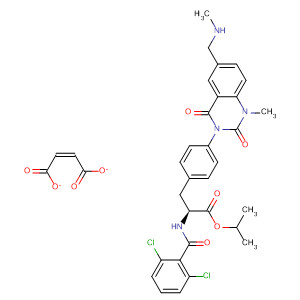 L-Phenylalanine,N-(2,6-dichlorobenzoyl)-4-[1,4-dihydro-1-methyl-6-[(methylamino)methyl]-2,4-dioxo-3(2H)-quinazolinyl]-, 1-methylethyl ester,(2Z)-2-butenedioate (1:1)