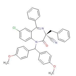 1H-1,4-Benzodiazepine-3-carbonitrile,1-[bis(4-methoxyphenyl)methyl]-7-chloro-2,3-dihydro-2-oxo-5-phenyl-3-(phenylmethyl)-, (3R)-