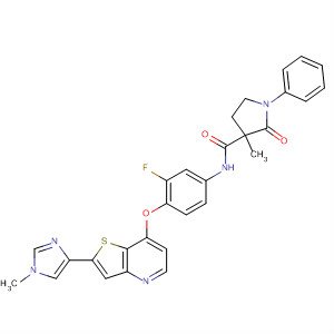 3-Pyrrolidinecarboxamide,N-[3-fluoro-4-[[2-(1-methyl-1H-imidazol-4-yl)thieno[3,2-b]pyridin-7-yl]oxy]phenyl]-3-methyl-2-oxo-1-phenyl-