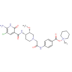 Benzoic acid,4-[[2-[(3R,4S)-4-[[(6-amino-5-chloro-1,2-dihydro-2-oxo-3-pyridinyl)carbonyl]amino]-3-methoxy-1-piperidinyl]acetyl]amino]-,1-methyl-3-piperidinyl ester