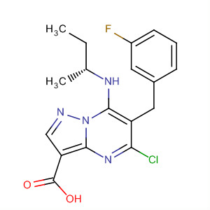 Pyrazolo[1,5-a]pyrimidine-3-carboxylic acid,5-chloro-6-[(3-fluorophenyl)methyl]-7-[[(1R)-1-methylpropyl]amino]-