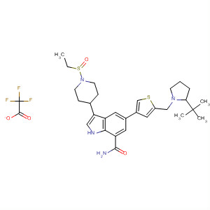 1H-Indole-7-carboxamide,5-[5-[[2-(1,1-dimethylethyl)-1-pyrrolidinyl]methyl]-3-thienyl]-3-[1-(ethylsulfonyl)-4-piperidinyl]-, 2,2,2-trifluoroacetate (1:1)