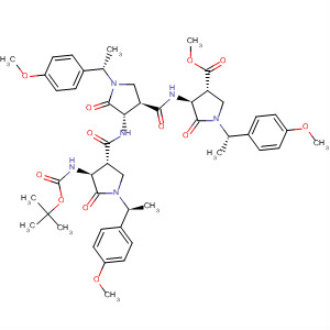 3-Pyrrolidinecarboxylic acid,4-[[[(3R,4S)-4-[[[(3R,4S)-4-[[(1,1-dimethylethoxy)carbonyl]amino]-1-[(1S)-1-(4-methoxyphenyl)ethyl]-5-oxo-3-pyrrolidinyl]carbonyl]amino]-1-[(1S)-1-(4-methoxyphenyl)ethyl]-5-oxo-3-pyrrolidinyl]carbonyl]amino]-1-[(1S)-1-(4-metho