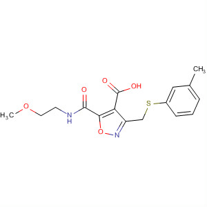 4-Isoxazolecarboxylic acid,5-[[(2-methoxyethyl)amino]carbonyl]-3-[[(3-methylphenyl)thio]methyl]-
