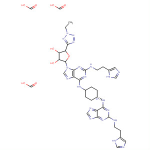 Formic acid, compd. with(2R,3R,4S,5R)-2-[6-[[trans-4-[[2-[[2-(1H-imidazol-5-yl)ethyl]amino]-2H-purin-6-yl]amino]cyclohexyl]amino]-2-[[2-(1H-imidazol-5-yl)ethyl]amino]-9H-purin-9-yl]-5-(2-ethyl-2H-tetrazol-5-yl)tetrahydro-3,4-furandiol (3:1)