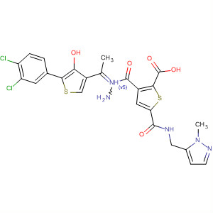2-Thiophenecarboxylic acid,5-[[[(1-methyl-1H-pyrazol-5-yl)methyl]amino]carbonyl]-,2-[1-[5-(3,4-dichlorophenyl)-4-hydroxy-3-thienyl]ethylidene]hydrazide