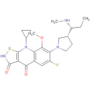 Isothiazolo[5,4-b]quinoline-3,4(2H,9H)-dione,9-cyclopropyl-6-fluoro-8-methoxy-7-[(3R)-3-[(1R)-1-(methylamino)propyl]-1-pyrrolidinyl]-