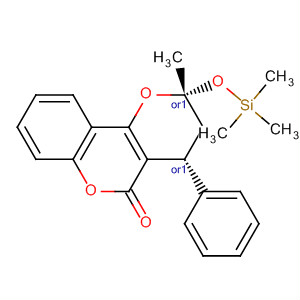 2H,5H-Pyrano[3,2-c][1]benzopyran-5-one,3,4-dihydro-2-methyl-4-phenyl-2-[(trimethylsilyl)oxy]-, (2R,4R)-rel-