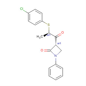 2-Azetidinone, 3-[(2R)-2-[(4-chlorophenyl)thio]-1-oxopropyl]-1-phenyl-,(3S)-rel-