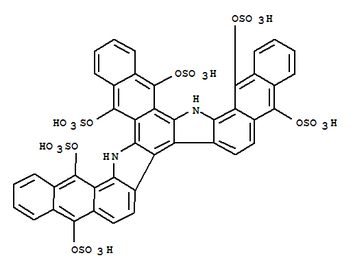 16,23-Dihydronaphth(2',3':6,7)indolo(2,3-c)dinaphtho(2,3-a:2',3'-i)carbazole-5,10,15,17,22,24-hexyl hexakis(hydrogen sulphate)